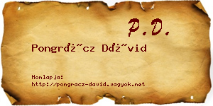 Pongrácz Dávid névjegykártya
